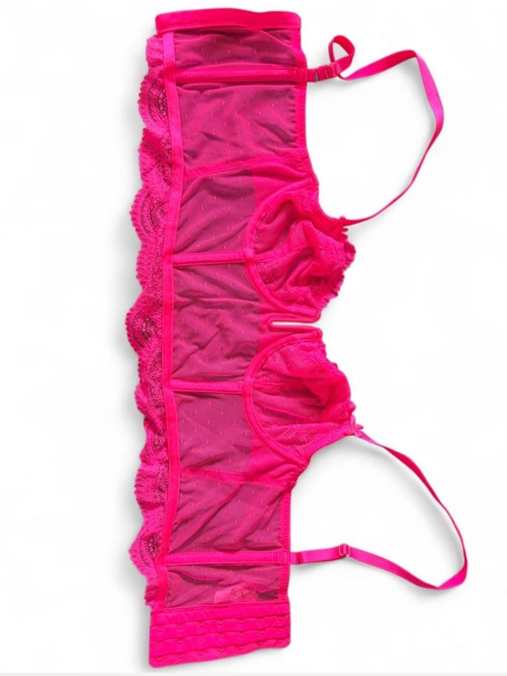 Auden Hot Pink Sheer Lace Bralette